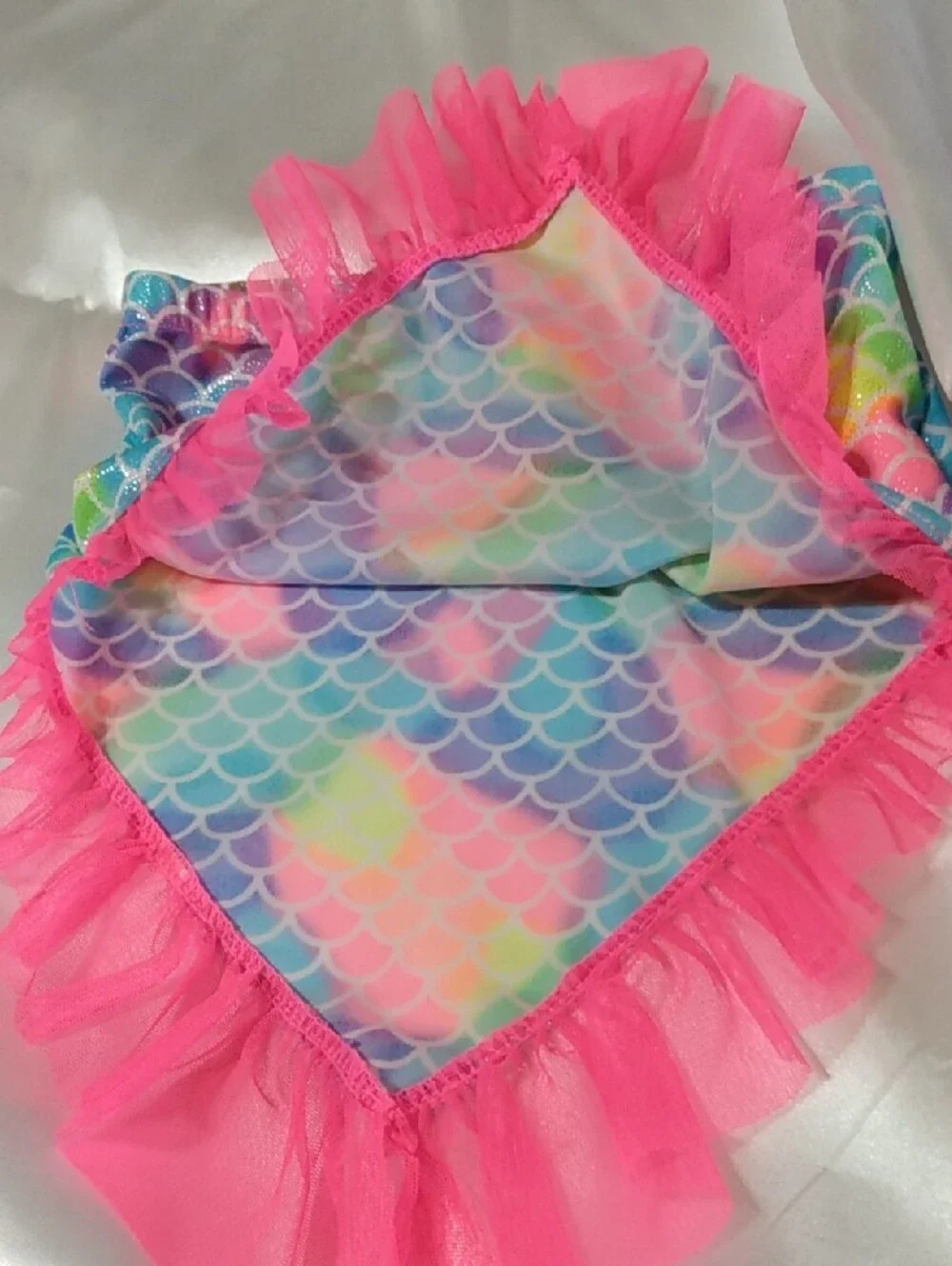 wonder nation Rainbow Mermaid Scale Swim Skirt/ Cover - 4T